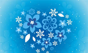 Blue Floral Heart
